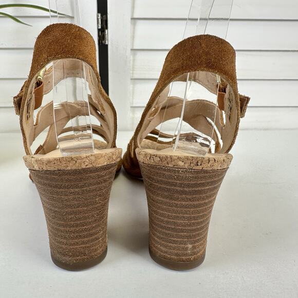 Clarks Cushion Plus Brown Spiced Ava Strappy Sandals Block Heel Shoe Size 7 M - Picture 5 of 9